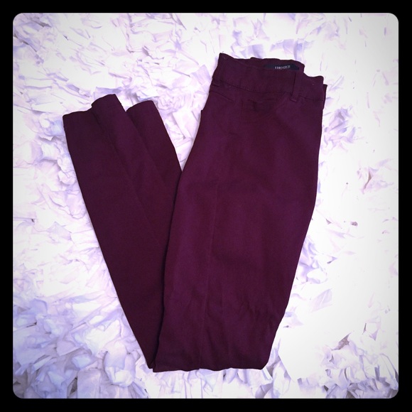 Forever 21 burgundy legging jeans size XS