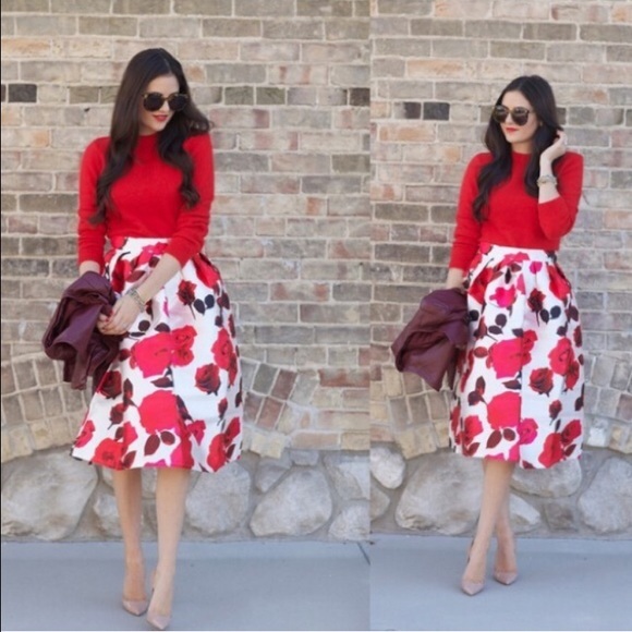 🌷 Floral Midi Circle Skirt 🌷