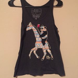 Tribal print party animal tank top