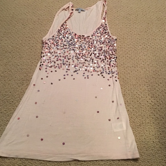Peach sequence tank top