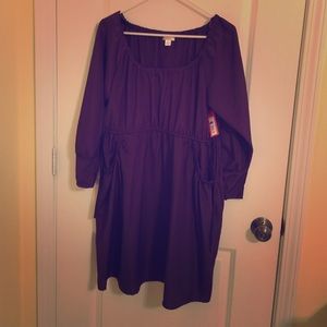 Deep Purple Dress 3/4 Sleeves w/ Pockets!
