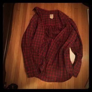 super cute oversize flannel red/green