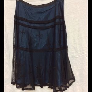 Sundance lace overlay black/petrol blue skirt 2