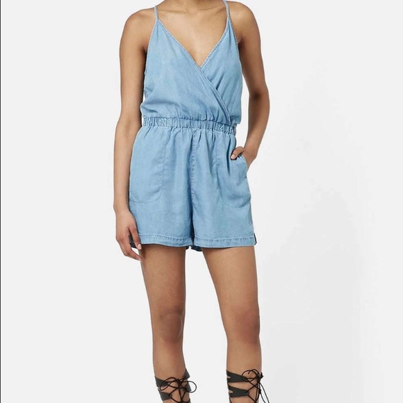 topshop denim romper