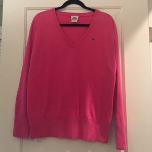 Lacoste V Neck Cotton Sweater