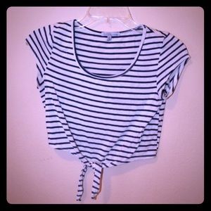 Charlotte Russe Tops - Charlotte Russe black and white striped crop top M Charlotte Russe Tops - Charlotte Russe black and white striped crop top M