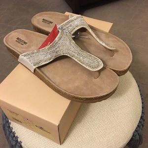 Mossimo Silver Beaded Patrice Thong Footbed  WSz9