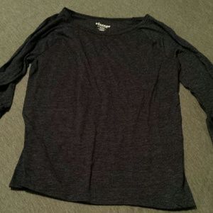 Navy blue shirt.