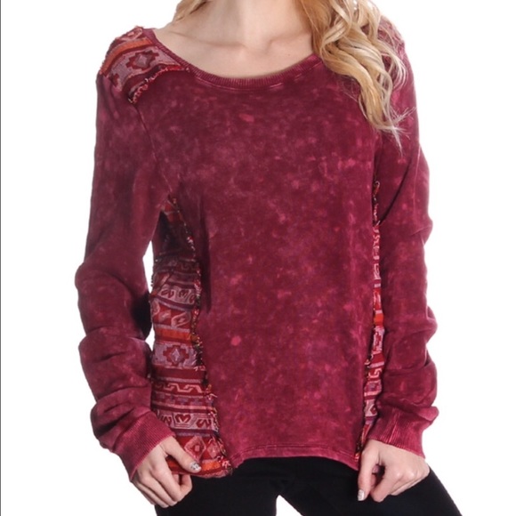 Tops - Maroon Tribal Sweater