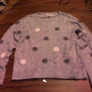 Brand new fuzzy polka dot crop top