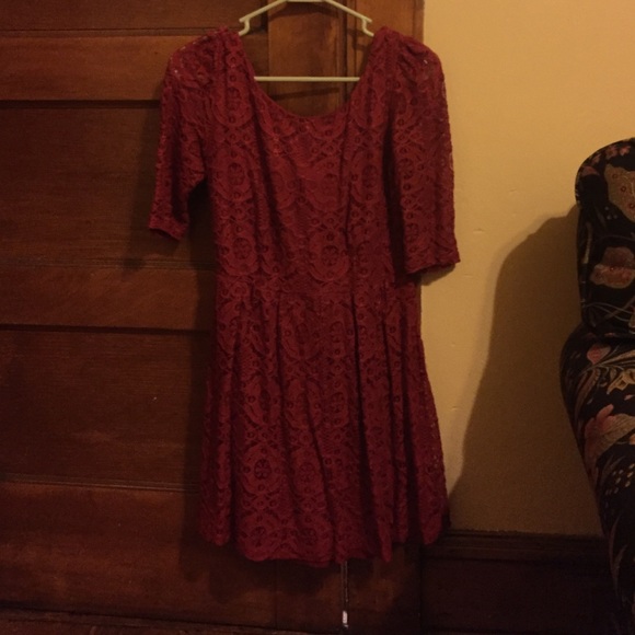 Red lace dress