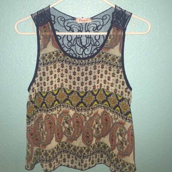 Tank top with lace back