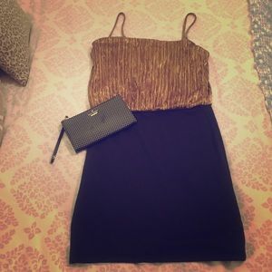 Forever 21 Mini Dress-Black and Shimmery Gold