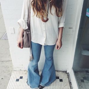 Free People Denim Super Flares
