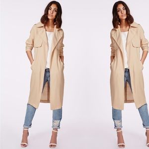 Missguided Hennie Lightweight Trench in Pale Pink