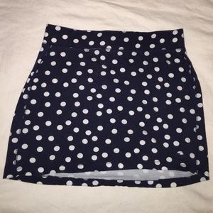 Aeropostale navy blue & white polka dot skirt