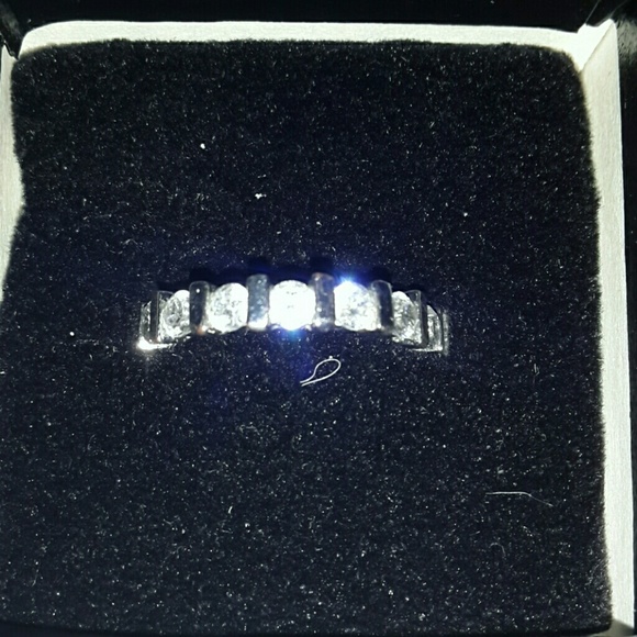 Silver toned eternity band