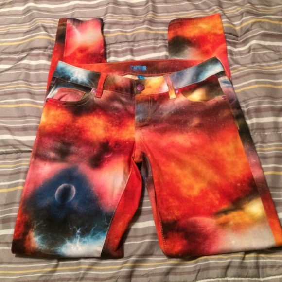 Designer Galaxy denim leggings