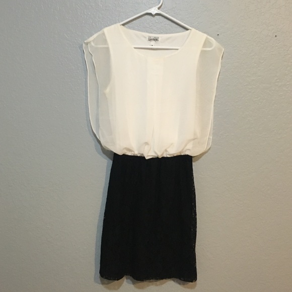 Black and white lace dress