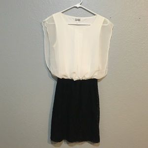 Black and white lace dress