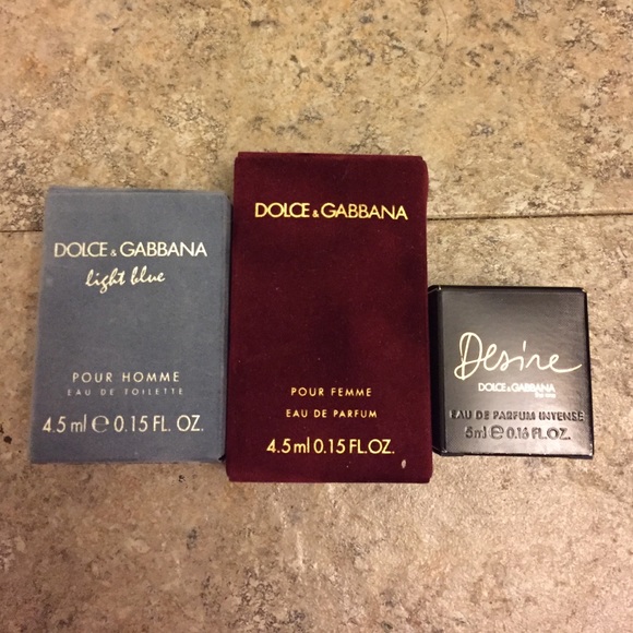 3 Dolce& Gabbana mini size perfume + Cologne