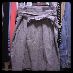 Gray converse skirt with gathered exposed waist