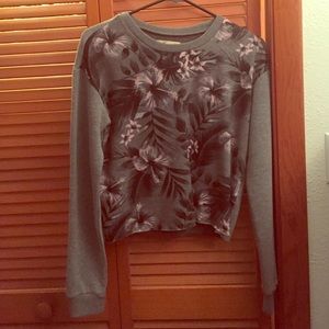 Hollister floral pull over sweater