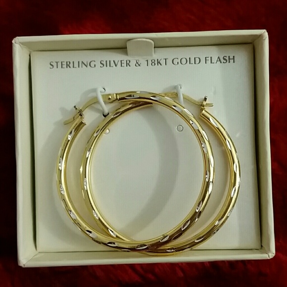 Gold/ Sterling silver hoops