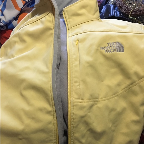 Yellow fleece lined North Face Jacket