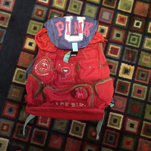 NWOT PINK Red Backpack Nylon Large