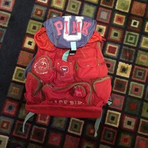 NWOT PINK Red Backpack Nylon Large