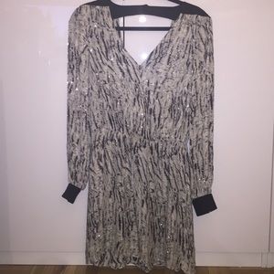 Parker Sequin Dress Black & White Size S