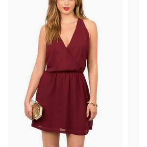 Wine colored sexy back dress