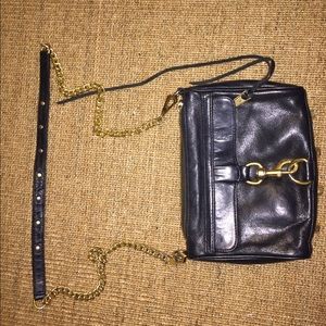 Rebecca minkoff black mini mac gold hardware m.a.c