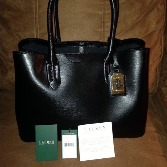 Ralph Lauren Tate City Shopper black handbag
