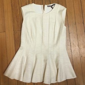 White Roundneck Sleeveless Peplum Top