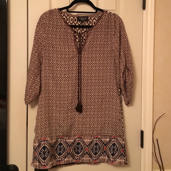 Brown patterned tunic