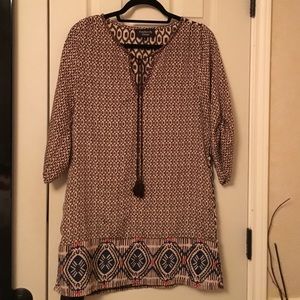 Brown patterned tunic