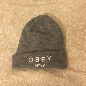 Obey grey beanie