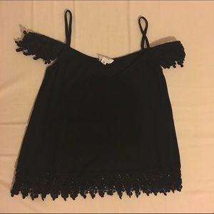 Black off shoulder shirt