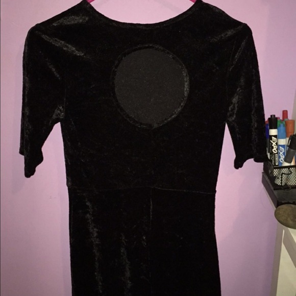 Topshop Velvet Skater Open Back Dress