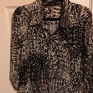 Leopard print blouse.