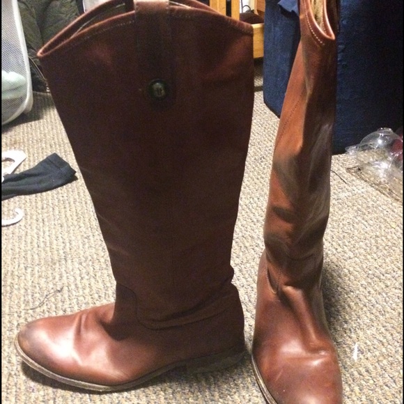 Frye Melissa Button Leather Riding Boot Cognac - Picture 2 of 2