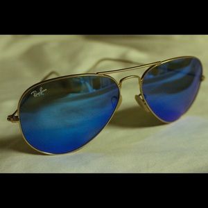 Authentic Rayban Aviators - Blue with Gold Frame