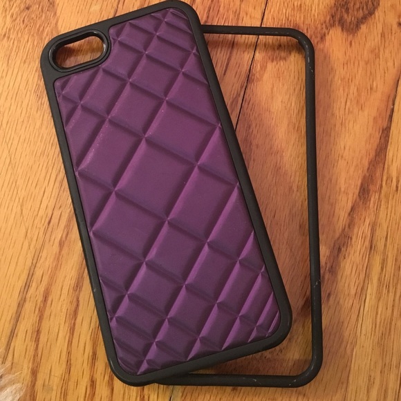 iPhone 5s 2 piece hard purple and black case - Picture 1 of 1