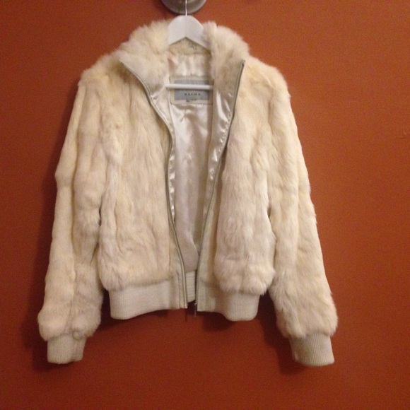White Rabbit Fur Short Coat - Picture 2 of 4