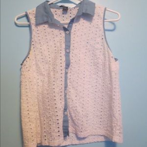 Denim and White Button Down