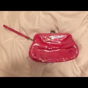 Pink Sequin Clutch