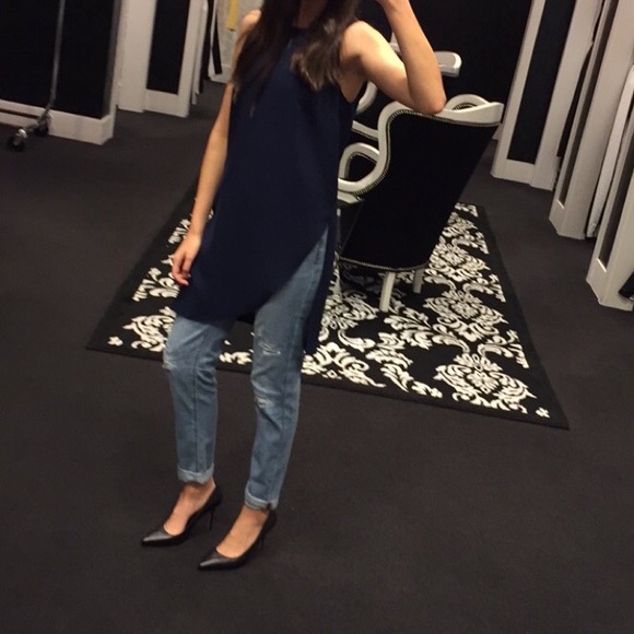 A navy blue blouse - Picture 1 of 3