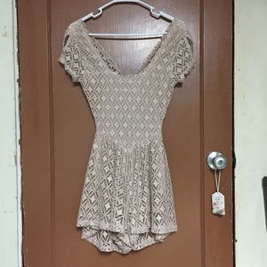 Taupe Lace Romper